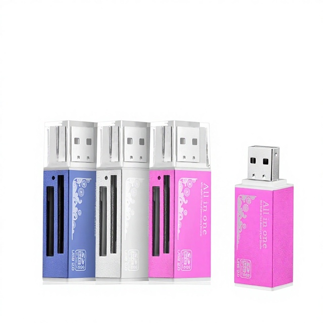 Aluminum Alloy Card Reader USB 2.0 Four-in-One SD/TF/MS/M2 Memory Card From Guangzhou