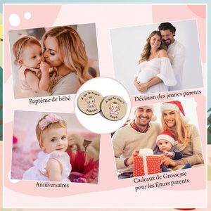Moneta Decisiva in Legno, Regalo di Nascita per Nuovi Genitori, Donne in Gravidanza e Futuri Papà - Bestseller 4.6 Stelle - Product Image 4