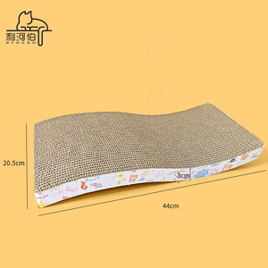 Tempat tidur kucing klasik Modern, karton bergelombang Oval tahan lama furnitur kayu kertas wol pohon kucing bergaya untuk Halloween - Product Image 4