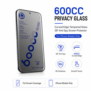 Protector de Pantalla de Vidrio Templado de Privacidad de 600CC para iPhone, Anti Espía, Borde Curvo - Product Image 1