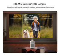 Mini projecteur LED LCD CRE CR38 4K Ready 1080P pour home cinéma, 400 lumens ANSI, portable, intelligent, compatible 3D, son stéréo HIFI, pour entreprise