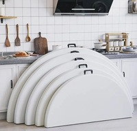 Tables pliantes rondes en plastique blanc de haute qualité pour événements, salles de réception de mariage, banquets, 4/5/6 pieds de haut