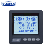 Compteur multifonctionnel TOMZN 3 phases 4 fils pour tension de ligne, courant, puissance active/reactive, PF, RS485, mot de passe