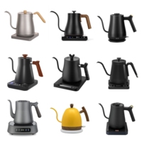 Bouilloire électrique à col de cygne en acier inoxydable avec contrôle intelligent de la température pour le café et le thé