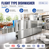 Lave-vaisselle commercial à convoyeur, double rinçage, double séchage, automatique, électrique, 3000-4500 assiettes par heure, pour cuisine centrale et cantine