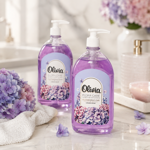 Hydrangea Love pH-Balanced Moisturizing <b>Liquid</b> Hand Soap with Panthenol Glycerin and Natural Extracts 1 L Olivia Flora Care - Product Image 1