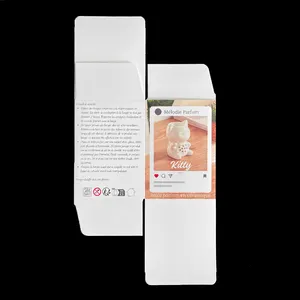 Embalagem de caixas de papel para maquiagem cosmética retangular pequena de papelão branco com logotipo personalizado