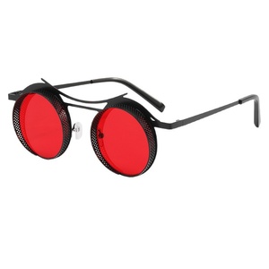 Nuevas Gafas de Sol Retro <span class=keywords><strong>Steam</strong></span> Punk UV400 con Marco Completo y Superficie de Malla Hueca para Hombre, Modelo 3559 - Product Image 6
