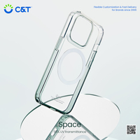 Étui de téléphone magnétique sans fil multi-couleurs en TPU+Acrylique haute transparence et antichoc C&T pour 16 15 14 Pro Max Plus