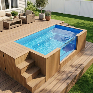 Vente d'usine : Piscines en fibre de verre résistantes à la corrosion pour la famille et les enfants, piscines extérieures en conteneurs de fibre de verre. - Product Image 5