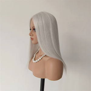 Filets de poisson de qualité supérieure avec Pu cheveux humains Topper vierge européenne <span class=keywords><strong>postiche</strong></span> couleur blanche résille toupet pour femme - Product Image 3