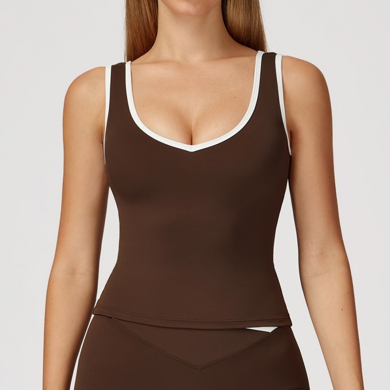 Top marrone scuro