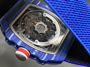 Montre mécanique de luxe en fibre de carbone bleue 2025 avec cadran à aiguilles, anti-rayures, haute qualité, haut de gamme, pour hommes - Product Image 5