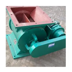 Industrial airlock granular discharge rotary feeder valve