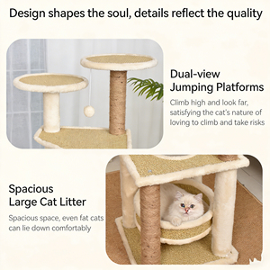 Venta al por mayor directa de fábrica: Árbol para gatos integrado, torre para gatos, poste rascador de sisal, suministros para gatos, personalización OEM - Product Image 3
