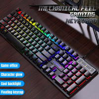 Paket Combo Keyboard Kabel 4 in 1 RGB USB Keyboard Satu Tangan Gaming Mouse Keyboard Mouse Combo Set