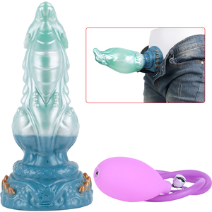 Jinlin Drake Fantasy Dragon Inflatable <b>Silicone</b> Dildo with Strong Suction Cup Multi Purpose Design for Women and Anal Play - Product Image 1