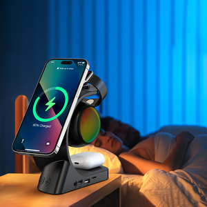Nuovo Design 2024 Caricatore Wireless 5 in 1 con Supporto e Altoparlante Bluetooth per iPhone e <span class=keywords><strong>Samsung</strong></span> - Product Image 4