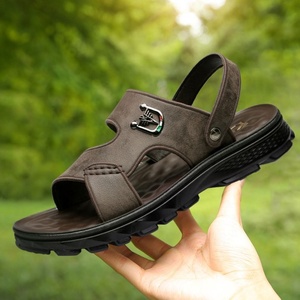 Sandalias de Verano para Hombre, Punta Abierta, Suela de Goma, Entresuela de EVA, Estilo Slip-On, Diseño de Leopardo, Forro Textil, Color Sólido, Estilo Zuecos - Product Image 2