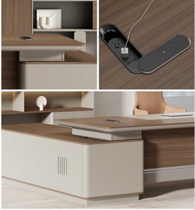 Hiện đại cao cấp sang trọng Ông Chủ nội thất văn phòng mở rộng Melamine hình chữ L bàn quản lý điều hành - Product Image 4