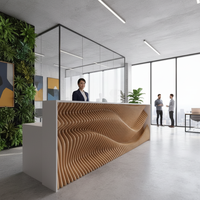 Comptoir de réception d'hôtel personnalisé en usine |   Meubles en bois massif modernes |   Table de réception paramétrique pour centres de vente