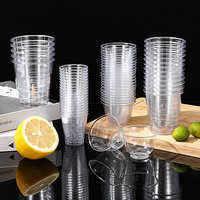 Gobelet jetable en plastique rigide pour compagnies aériennes, haute transparence, épaissi, pour boissons froides, thé et thé au lait