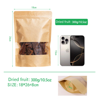 Sacs d'emballage en plastique kraft réutilisables à fenêtre, de qualité alimentaire, pour fruits secs – Vente chaude