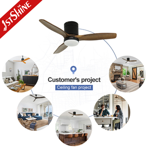 1stshine <span class=keywords><strong>LED</strong></span> quạt trần nhà máy OEM 42 inch gỗ rắn baldes 6 tốc độ từ xa quạt trần với ánh sáng - Product Image 5