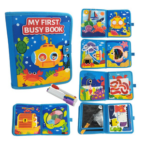 Mondo del mare di 10 pagine Montessori giocattoli educativi per bambini tessuto libro tranquillo libro mondo subacqueo libro di feltro animali occupato per i più piccoli - Product Image 3