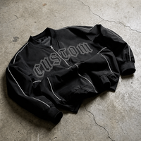 Blouson bomber surdimensionné pour homme, personnalisé avec broderie de lettres, à manches longues, zippé, coupe-vent, style baseball, streetwear