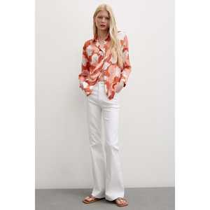 Camisa de Satén Vila para Mujer, Estampado Floral, Color Terracota, Cierre de Botones, Blusa Casual para Uso Diario - Product Image 2