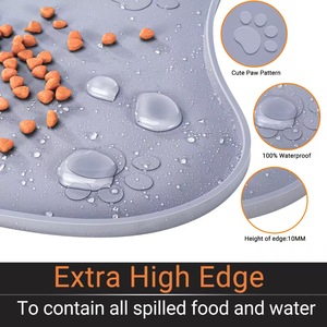 Tapis antidérapant en silicone personnalisé pour usine, double gamelle pour animaux de compagnie, gamelles doubles pliables en silicone et acier inoxydable pour chiens, idéales pour les voyages - Product Image 4