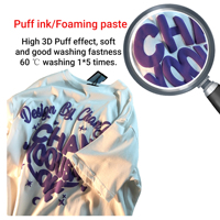 Encre pour impression en relief personnalisée sur t-shirt, encre en mousse 3D pour sérigraphie textile