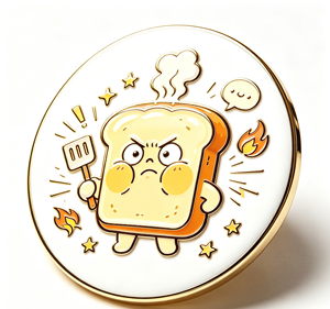 Pin de Solapa Redondo Personalizado con Diseño de Pan de Dibujos Animados, Insignia de Aleación de Zinc Plateada, Pin Promocional de Regalo - Product Image 3