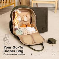 Sac à dos multifonctionnel pour couches, tendance et élégant |   Sac à langer pour papa, maman et bébé, 18L, polyester, fermeture éclair imperméable, tout usage