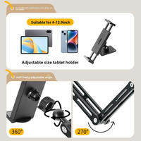 Support de bureau réglable en alliage d'aluminium, nouveau design, rotation à 360°, multi-angles, pour tablette et téléphone, compatible