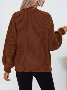 Mode Nouvelles Femmes <span class=keywords><strong>S</strong></span> Tricoté Tricoté Tricoté TwistvPrintemps et Automne Pull À Manches Longues Avec Col - Product Image 2
