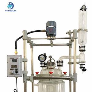 وعاء تفاعل زجاجي مزدوج الطبقات من البوروسيليكات العالي سعة 50 لتر من يانغماي مع تحكم دقيق في درجة الحرارة بمحرك كهربائي 220 فولت 370 واط - Product Image 3