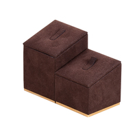 Furunde Offre Spéciale personnalisé marron Micro Fiber bijoux accessoires anneau collier Bracelet bijoux fenêtre affichage ensemble