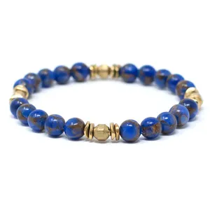 Mode Mannen Armband Blauwe Keizerlijke Jasper Natural Healing Stone Armband