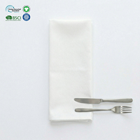 Serviettes en tissu polyester-coton blanches de qualité hôtelière, ourlées, 18x18 pouces, réutilisables, imperméables, tailles personnalisables pour banquets
