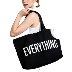 Personalized <b>Large</b> <b>Canvas</b> Tote <b>Bag</b> Custom Letter Logo Foldable Reusable Carry <b>Bag</b> for Daily Commute Vacation - Product Image 1