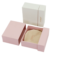 Boîte à tiroir rose personnalisée avec logo, emballage en velours, finition mate, boîte cadeau coulissante pour bijoux, recyclable