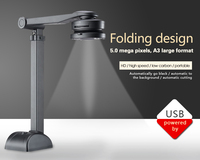 Scanner Portatile per Documenti A3 USB ad Alta Velocità 20MP OCR con Funzione di Appiattimento Curvature per Ufficio