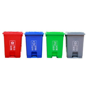Poubelle à pédale à quatre compartiments, 12L, en plastique épaissi, pour usage intérieur et extérieur - Product Image 3