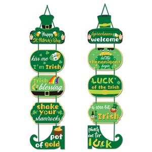 DAMAI Letrero Colgante de Bienvenida para Puerta o Porche del Día de San Patricio, Decoración de Pared para el Festival Irlandés, Adorno para Suministros de Fiesta del Día de San Patricio - Product Image 2