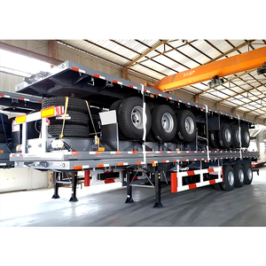 <span class=keywords><strong>Remorque</strong></span> à plateau plat de 20 pieds, 40 pieds, 50 pieds, 53 pieds, 40 pieds, 3, 4, 5 <span class=keywords><strong>essieux</strong></span>, transport de conteneurs, semi-<span class=keywords><strong>remorque</strong></span> à plateau plat, <span class=keywords><strong>remorque</strong></span> de camion à plateau plat à vendre - Product Image 2