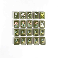 Jeu de tuiles de Mahjong américain vert artistique avec 160 tuiles personnalisées en acrylique 4 couches, jeu familial de luxe pour enfants, avec étiquettes en carton