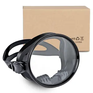 SKTIC – lunettes de natation professionnelles pour adultes et enfants, masque de plongée sous-marine, pêche sous-marine, forme ovale ronde avec boîte