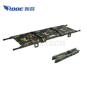 Camilla Táctica de Campo Plegable de Aluminio de 2/4 Tubos Cuadrados, Color Verde Oscuro Camuflaje - Product Image 5